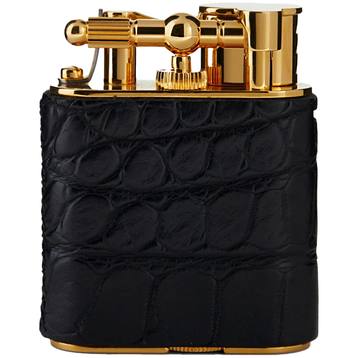 Dunhill Black Alligator Gold Finish Turbo Lighter