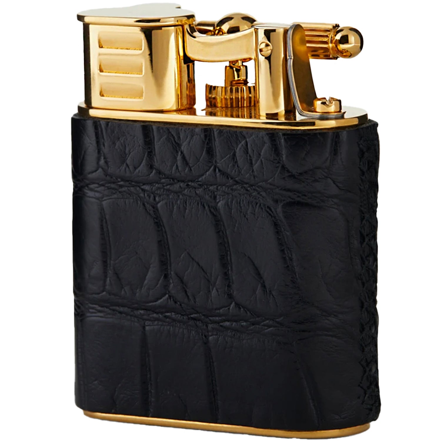 Dunhill Black Alligator Gold Finish Turbo Lighter