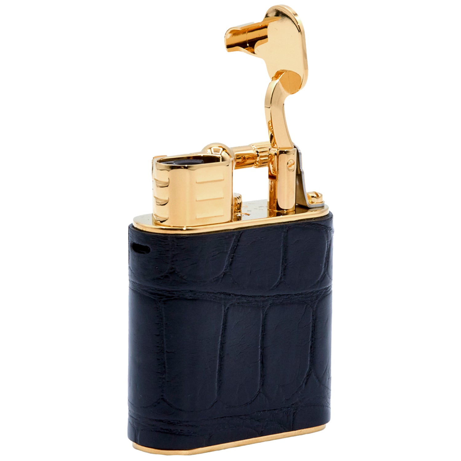 Dunhill Black Alligator Gold Finish Turbo Lighter
