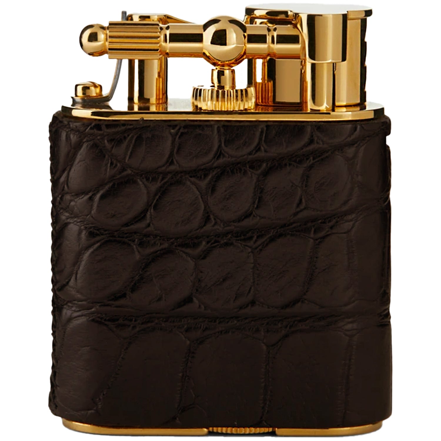 Dunhill Brown Alligator Gold Finish Turbo Lighter