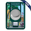 green and stainless steel double blade cutter with scene ofa cuban street with carousel and woman with baby carriage. New banner in top right corner