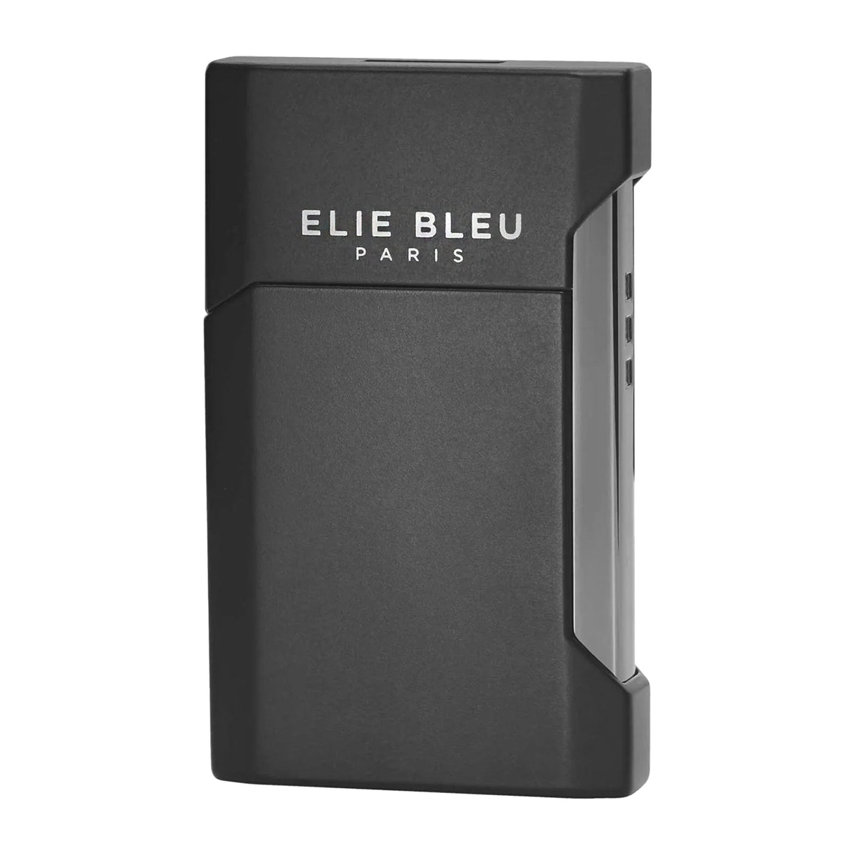 A black Elie Bleu Paris lighter with a matte finish and silver lettering, shown on a plain white background.