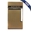 A gold-toned Elie Bleu Paris lighter with a ribbed metallic finish and a vertical silver accent on the right side, shown on a white background with a blue 'NEW' ribbon in the top-right corner.