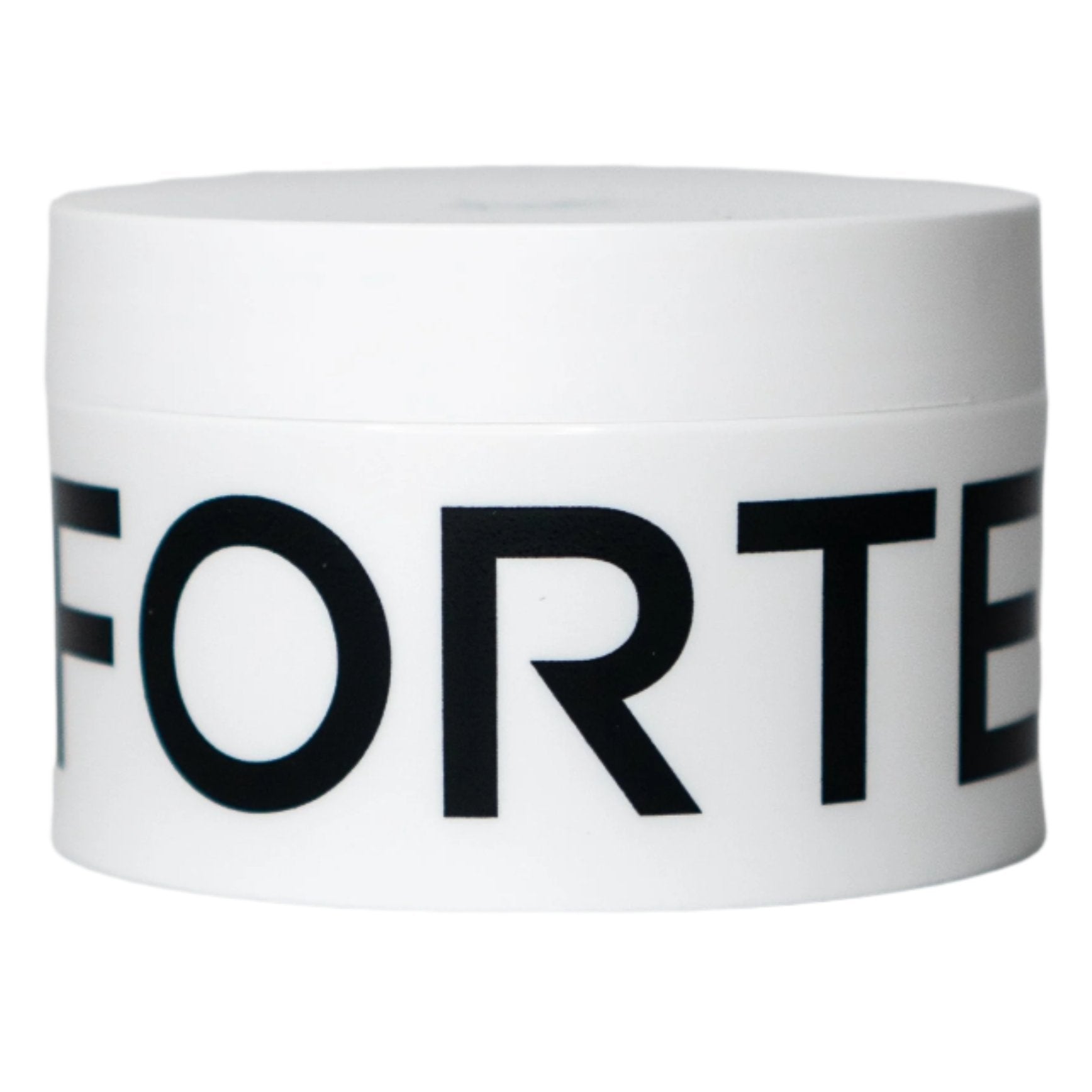 A jar of Forte Series Styling Cream by KirbyAllison.com with a satin finish.