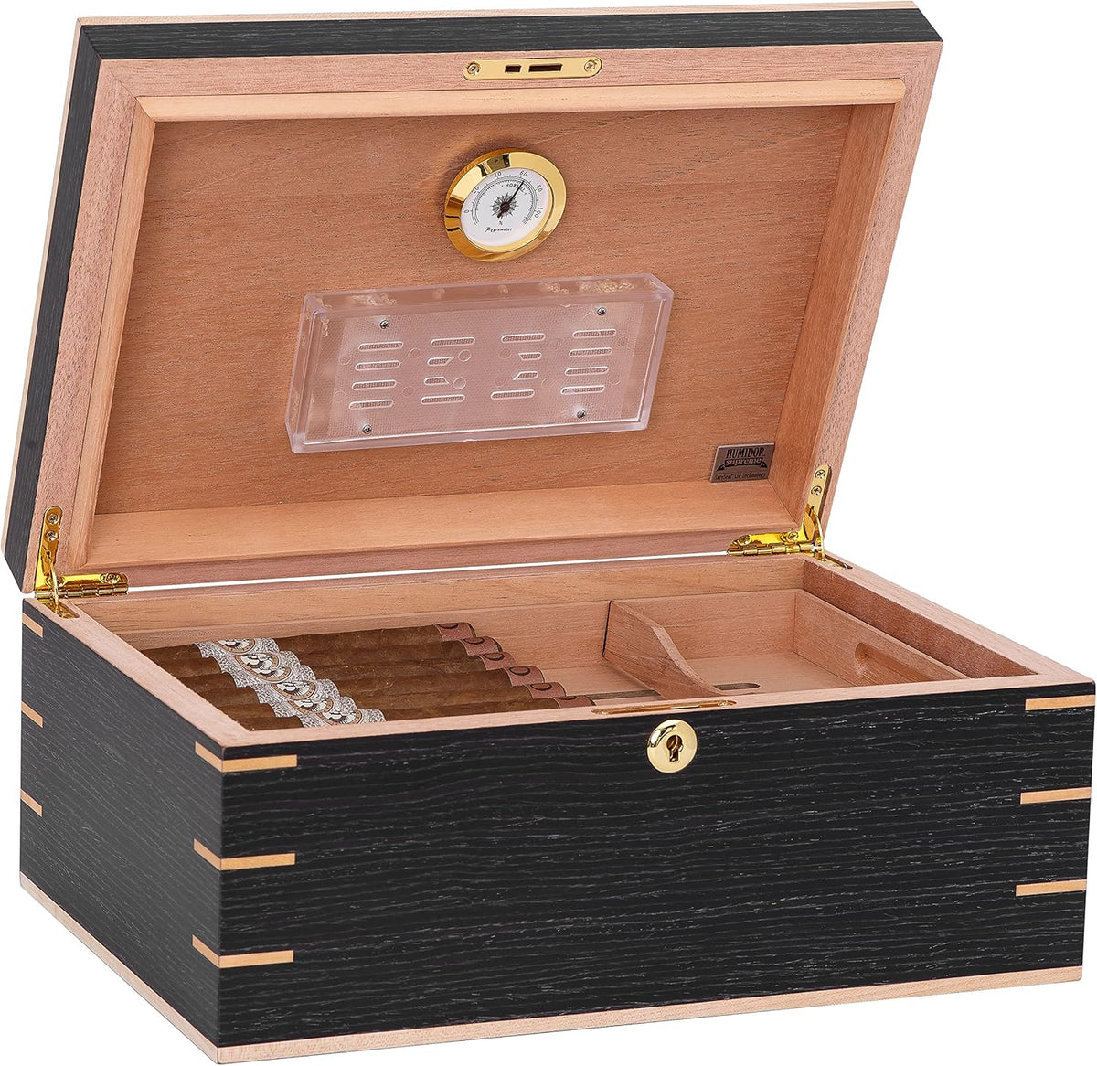 Kirby Allison Dark Grey Oak Desktop Humidor (60 Cigars)