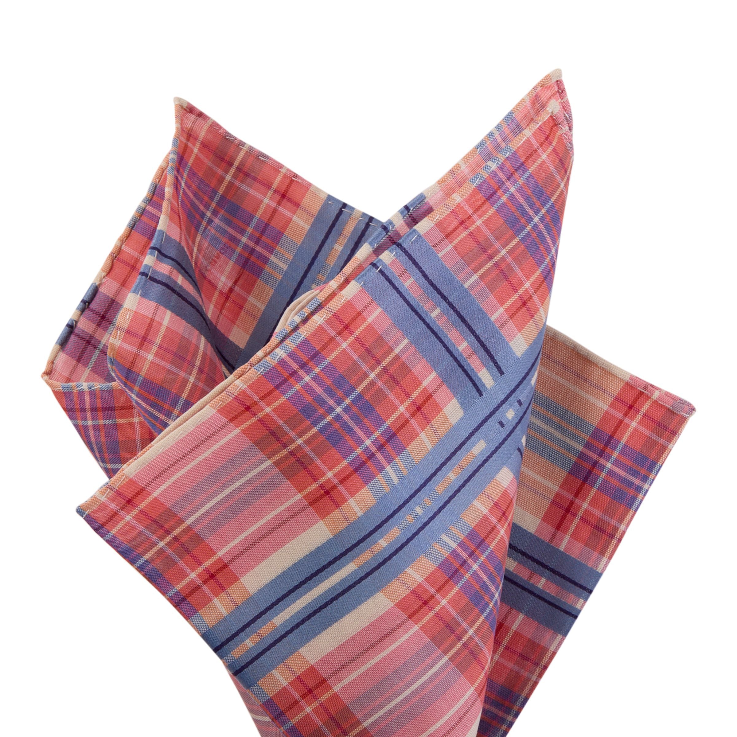 Simonnot Godard Baltique Plaid Pocket Square