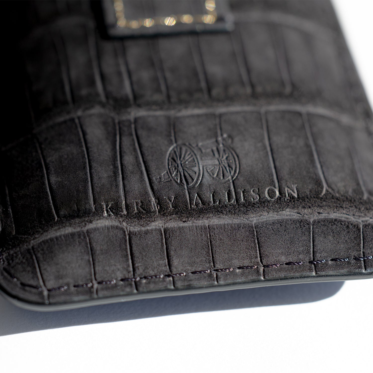 Jean Rousseau x Kirby Allison Black Suede Alligator Lighter Case