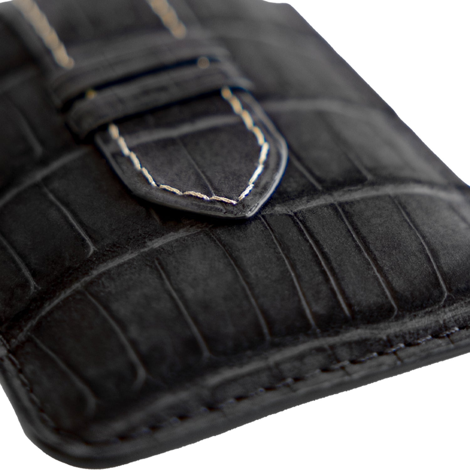 Jean Rousseau x Kirby Allison Black Suede Alligator Lighter Case