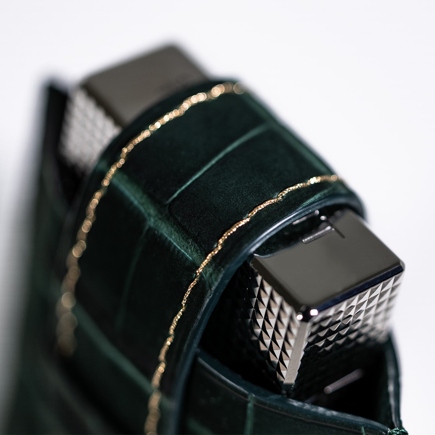 Jean Rousseau x Kirby Allison Green Alligator Suede Lighter Case