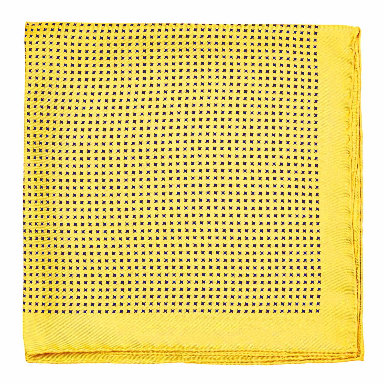 Sovereign Grade 100% Silk Yellow Repeating Star Pocket Square