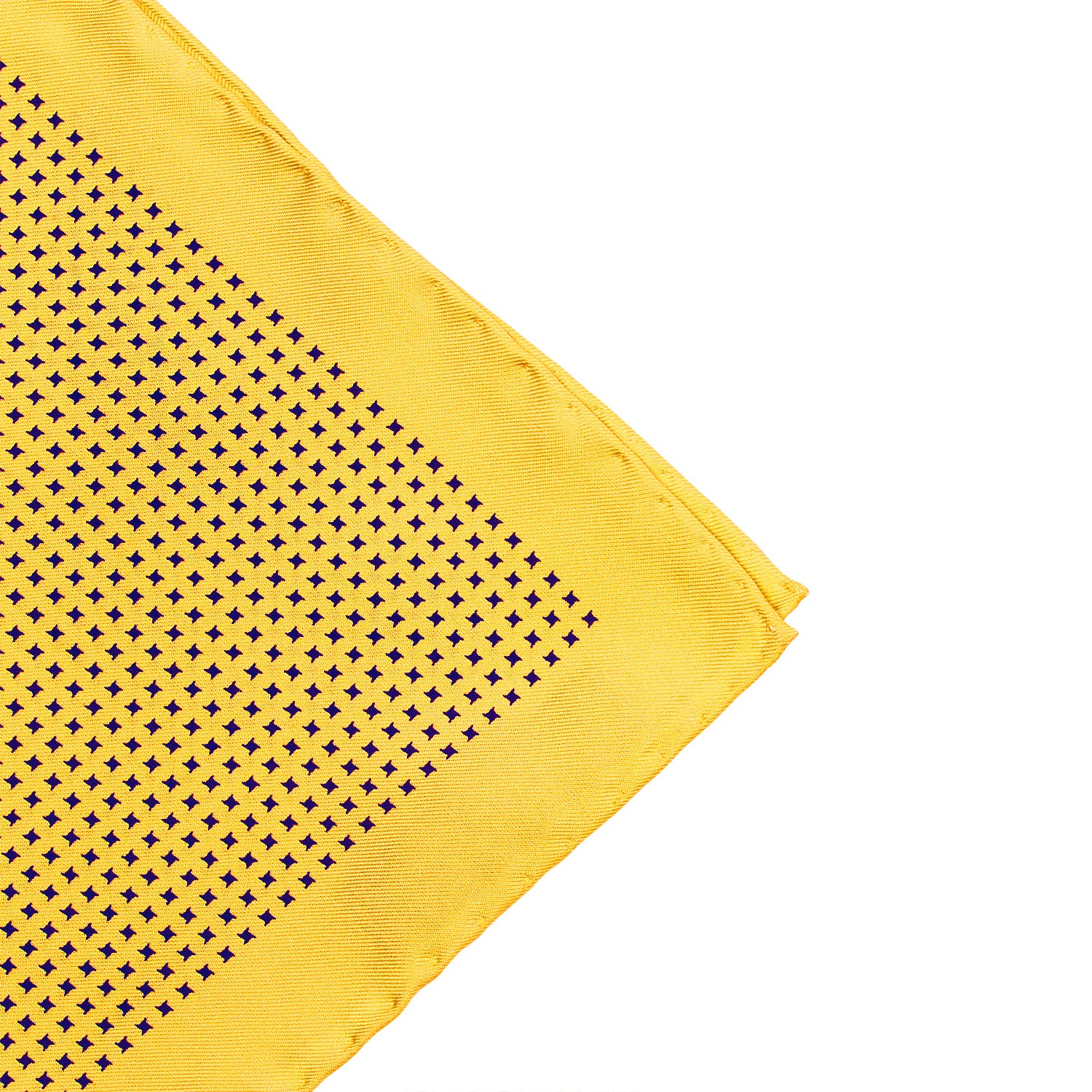 Sovereign Grade 100% Silk Yellow Repeating Star Pocket Square