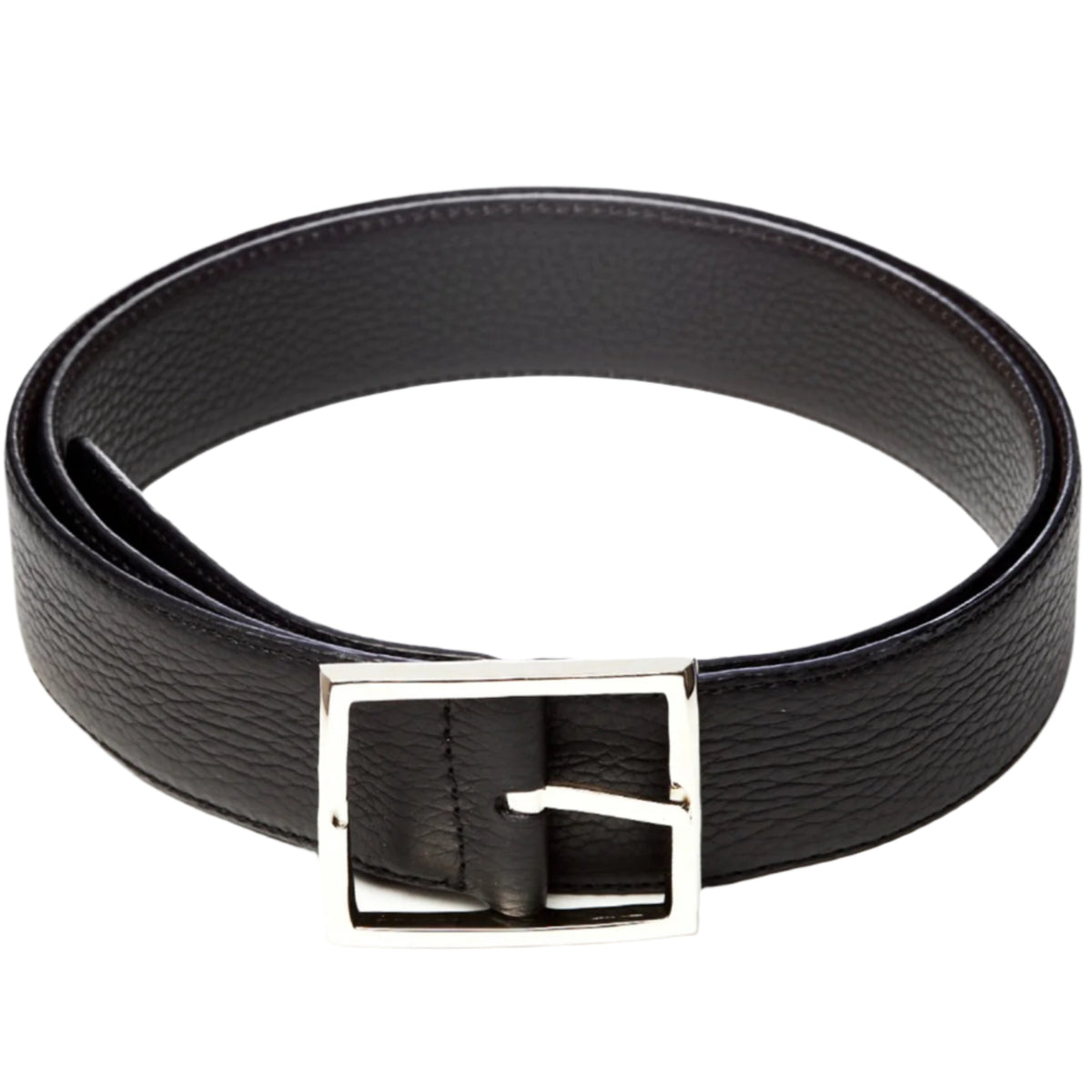 Sovereign Grade Black/Dark Brown Grained Calfskin Reversible Belt