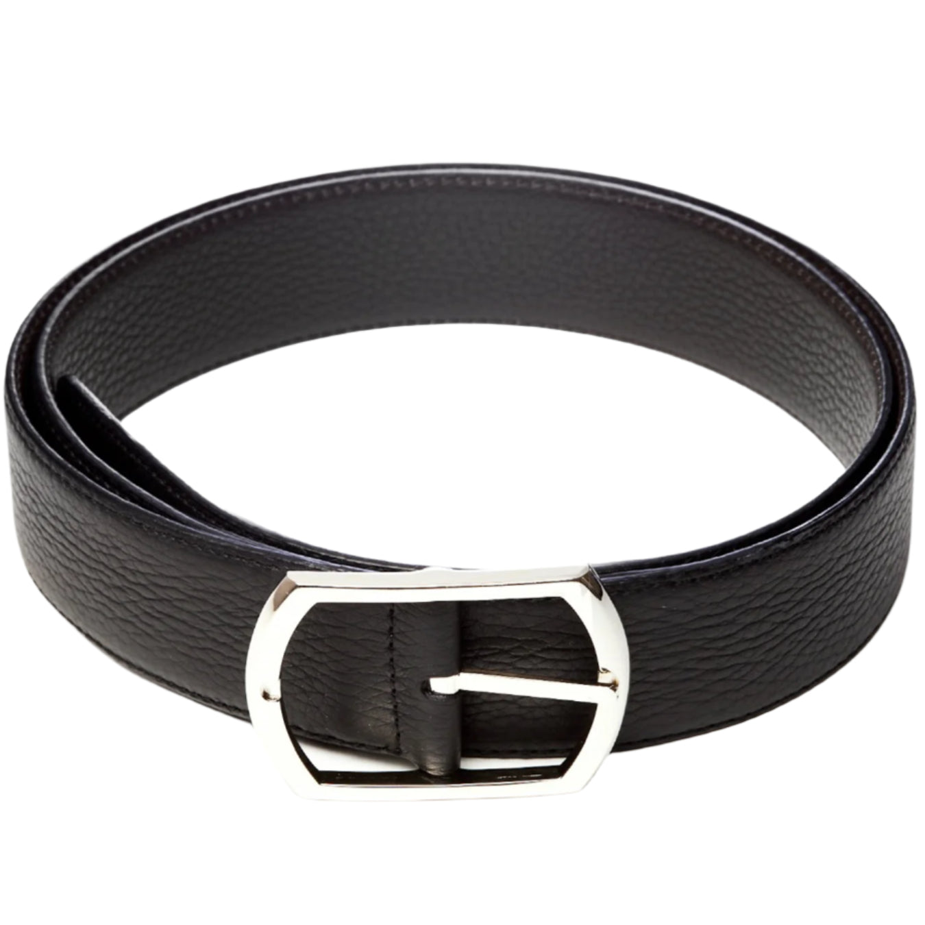 Sovereign Grade Black/Dark Brown Grained Calfskin Reversible Belt