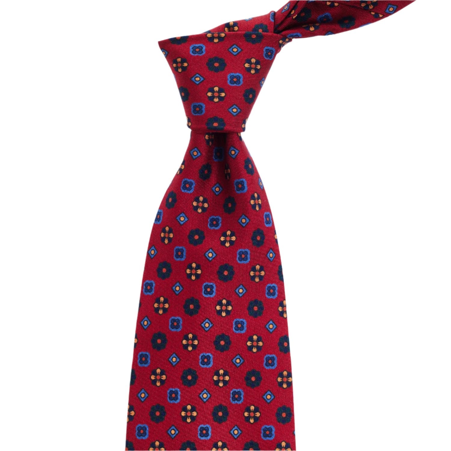 A Sovereign Grade Red Mixed Floret Ancient Madder Tie with a high-quality craftsmanship design from KirbyAllison.com.