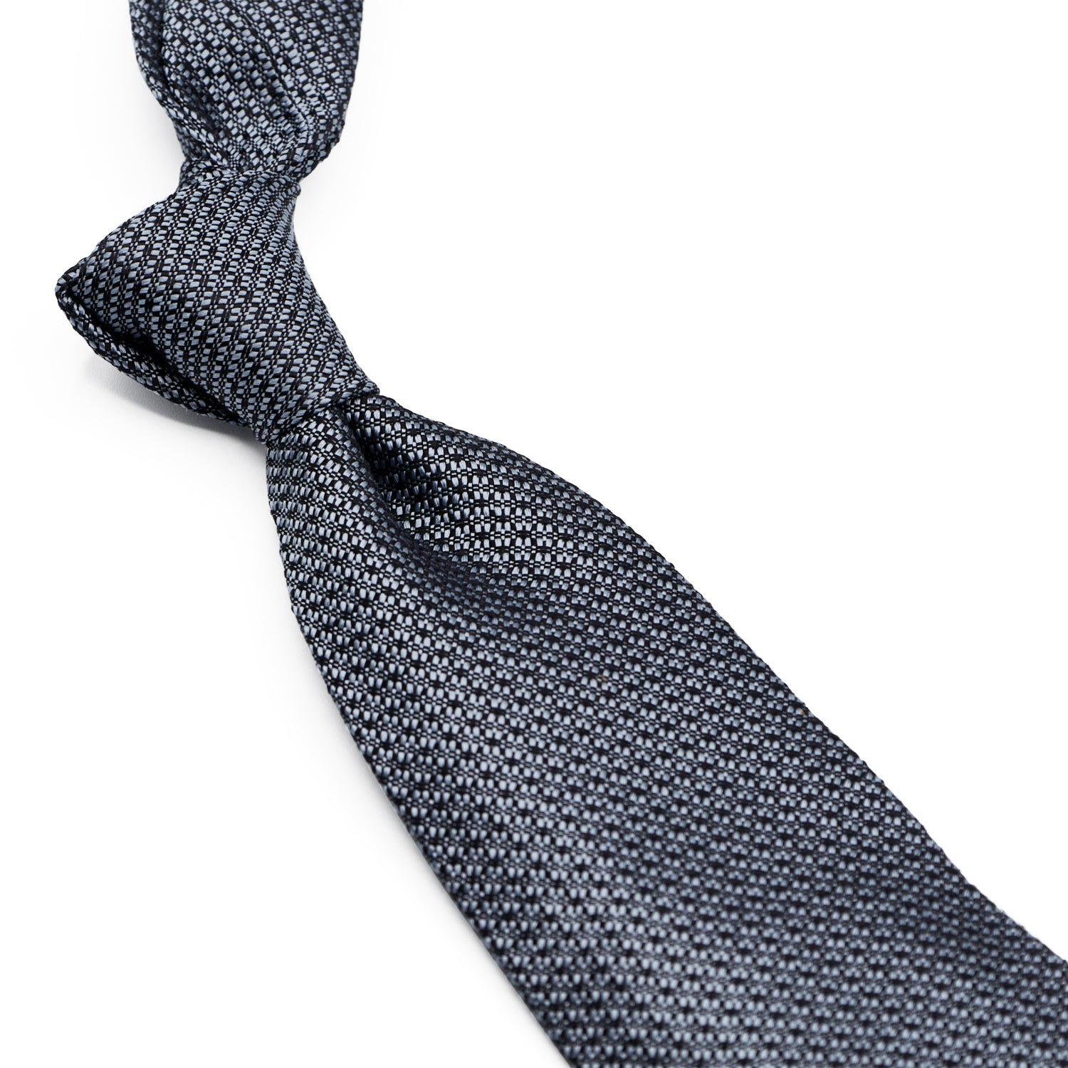Sovereign Grade Silver & Black Mock Grenadine Tie - 150 cm