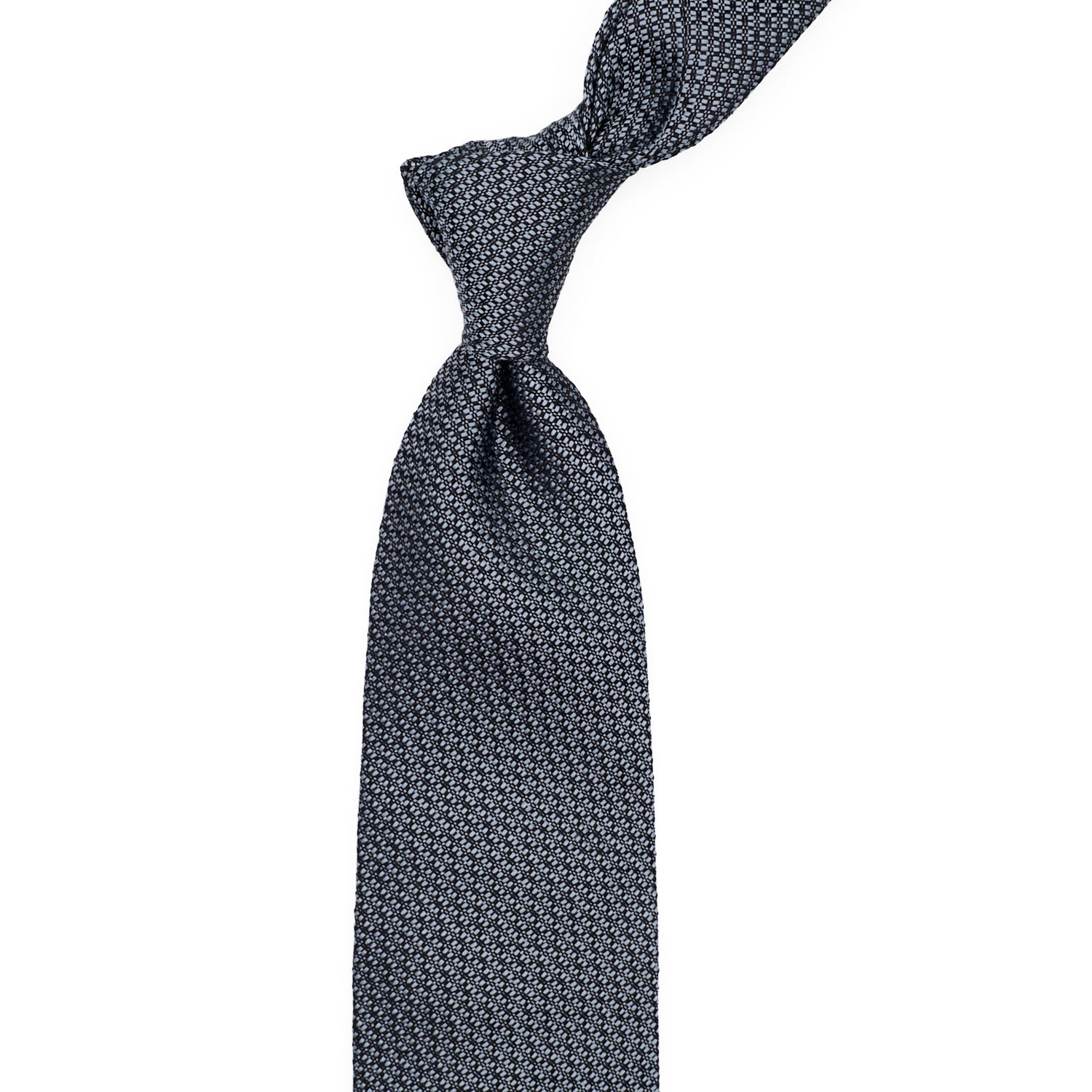 Sovereign Grade Silver & Black Mock Grenadine Tie - 150 cm