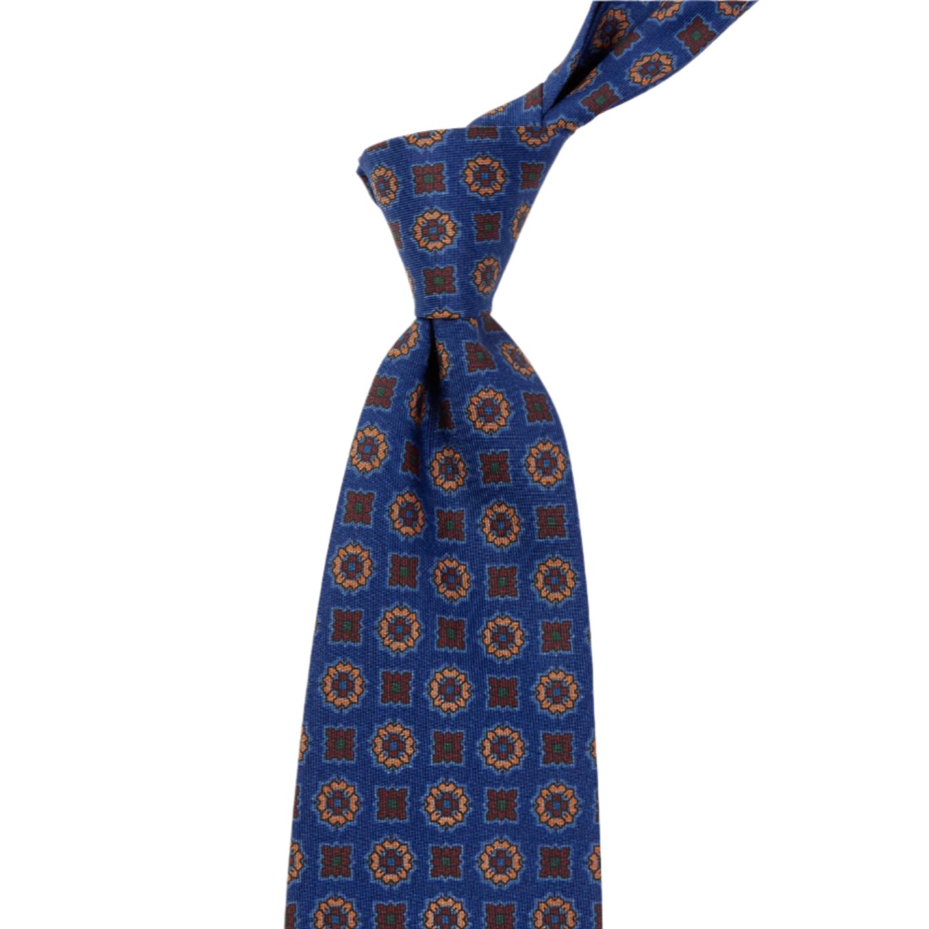 Sovereign Grade Blue Floral Diamond Ancient Madder Tie