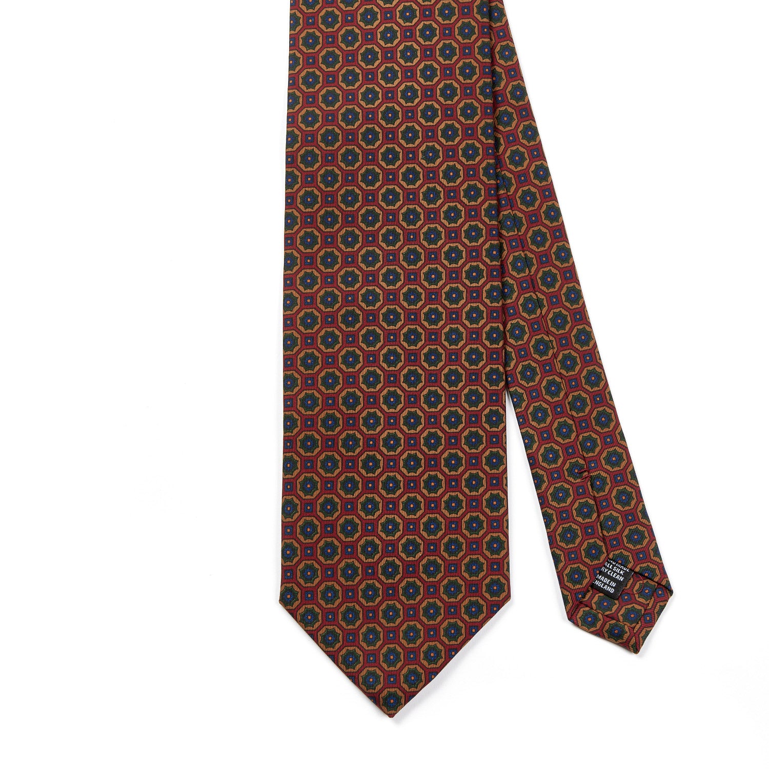 Sovereign Grade Crimson/Green Floral Medallion Ancient Madder Tie ...