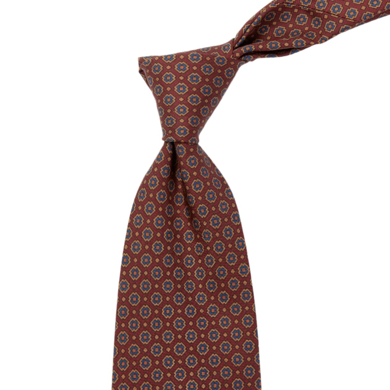 A Sovereign Grade Rust Small Floral Ancient Madder Tie by KirbyAllison.com, handmade in the United Kingdom.