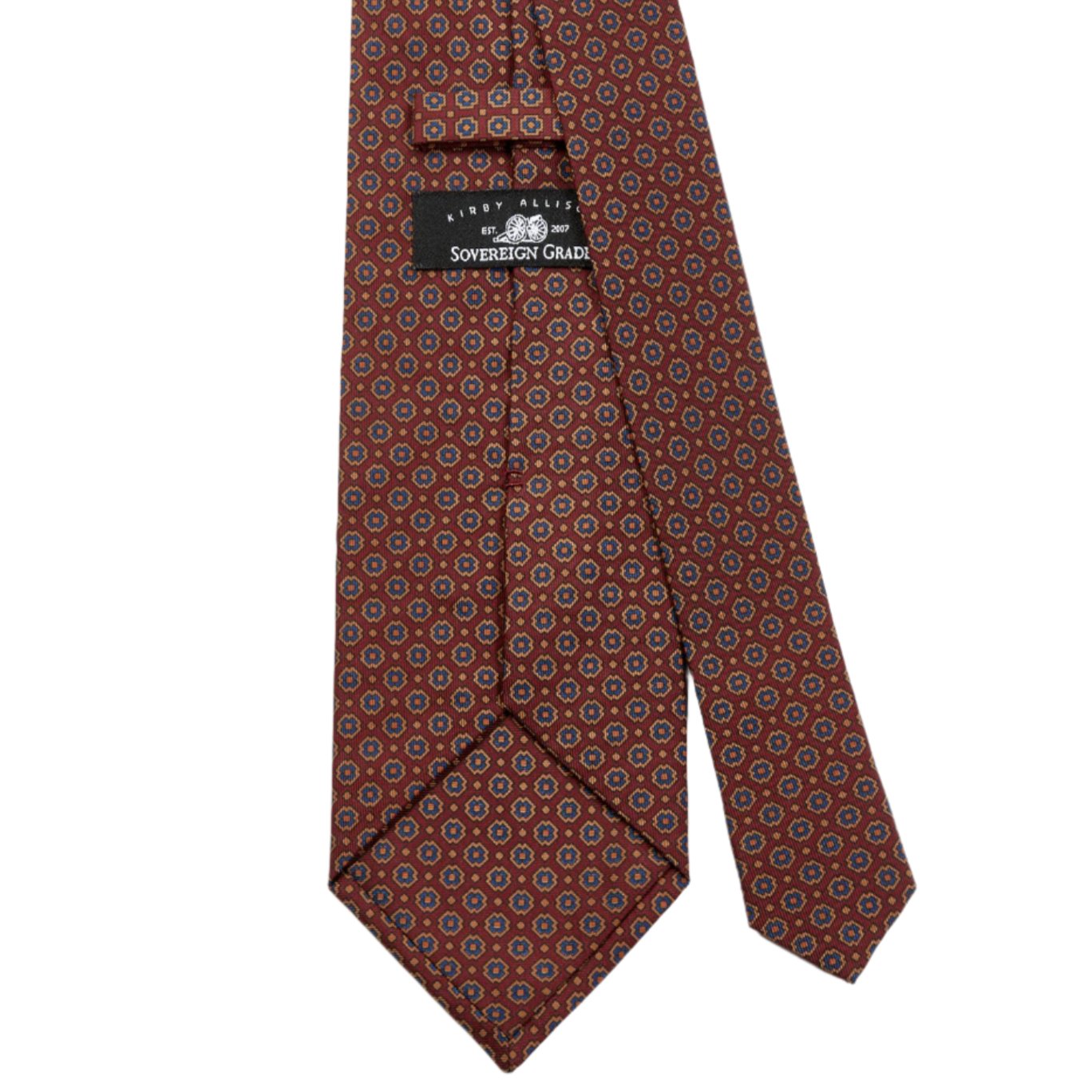 A Sovereign Grade Rust Small Floral Ancient Madder Tie, handmade by KirbyAllison.com in the United Kingdom with the highest quality craftsmanship.