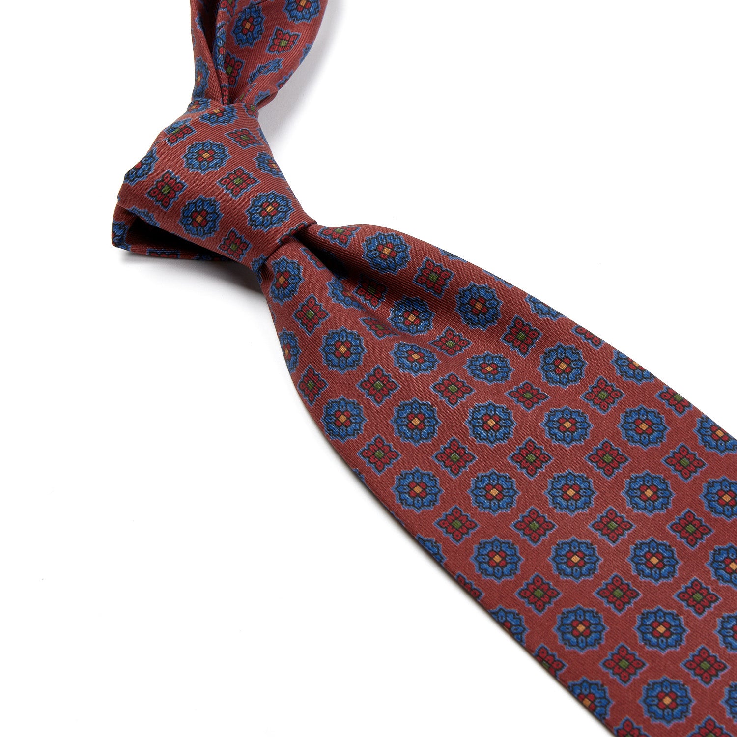 Sovereign Grade Rust Floral Diamond Ancient Madder Tie, 150x8.5 cm