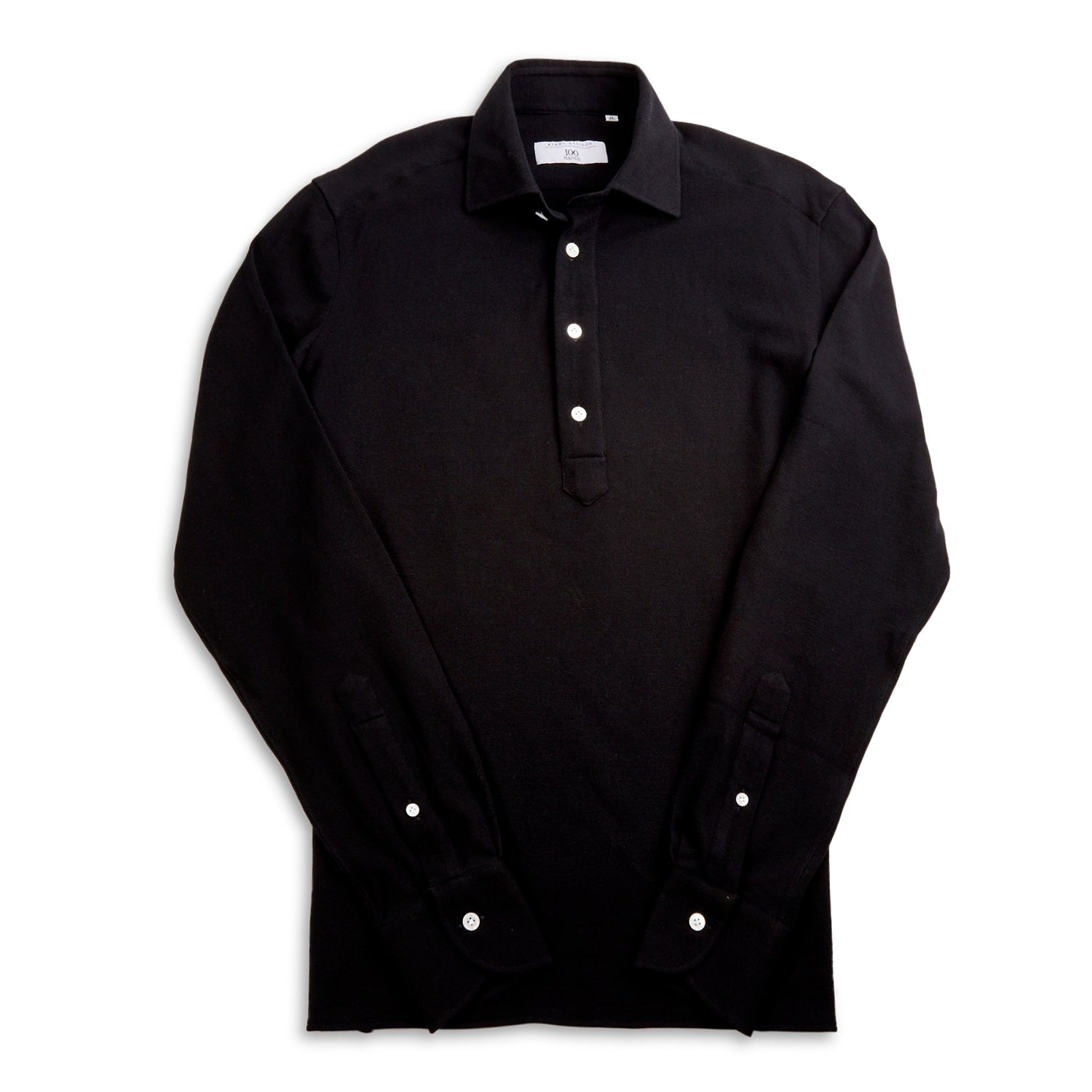 100 Hands x Kirby Allison Black Long Sleeve Knit Polo