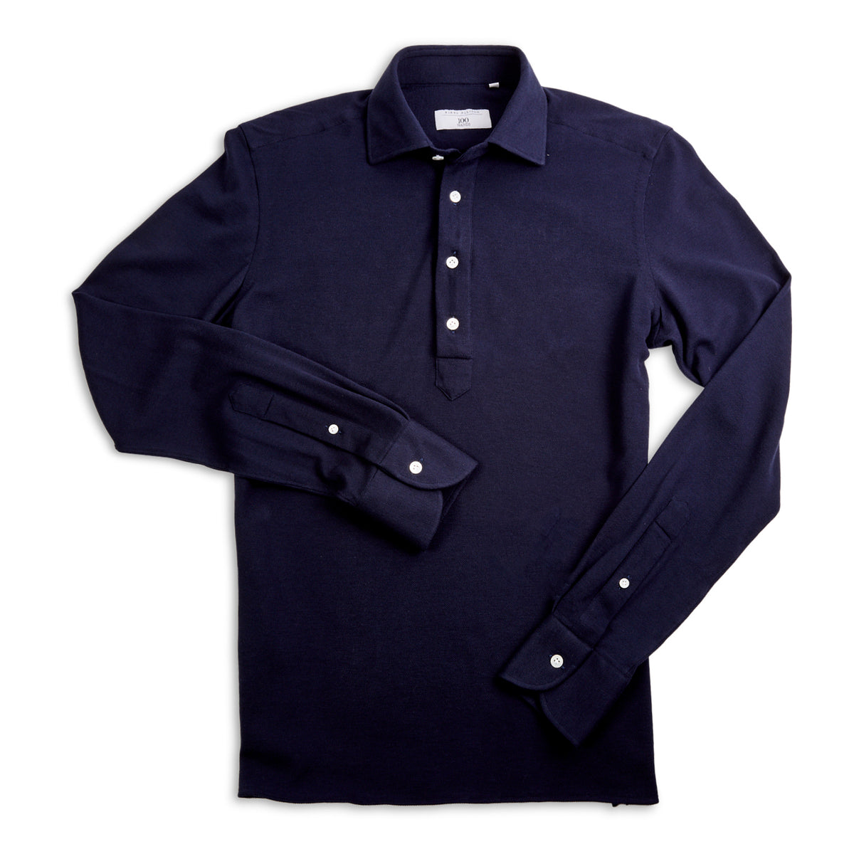 100 Hands x Kirby Allison Navy Long Sleeve Knit Polo