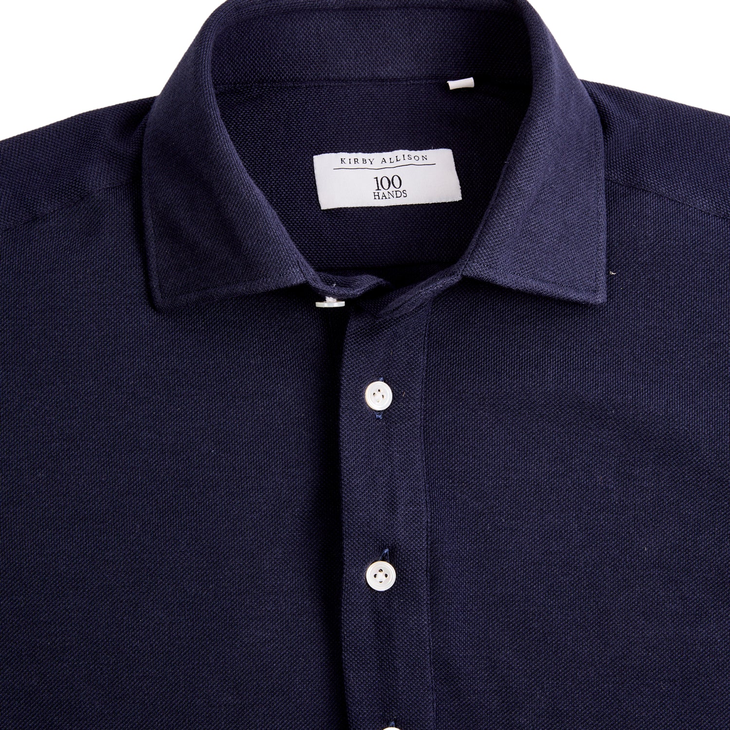 100 Hands x Kirby Allison Navy Long Sleeve Knit Polo