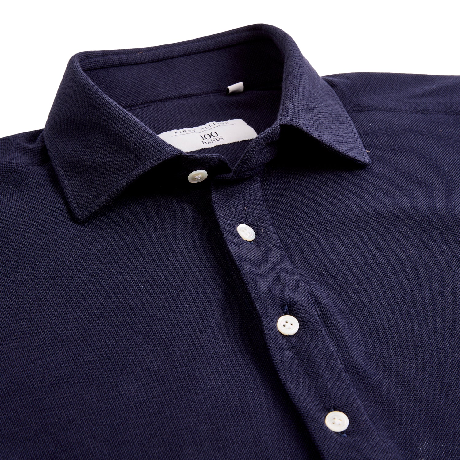 100 Hands x Kirby Allison Navy Long Sleeve Knit Polo 