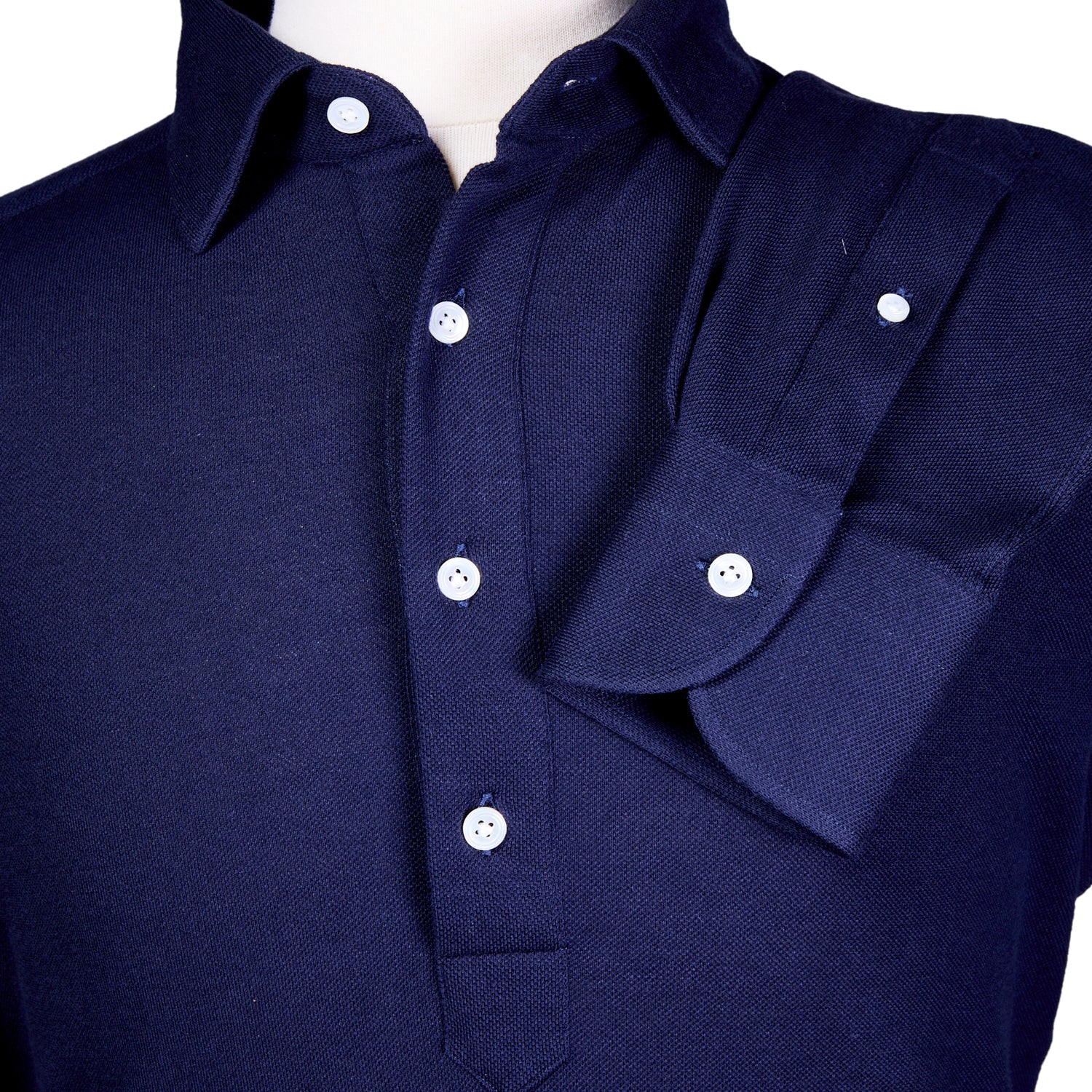 100 Hands x Kirby Allison Navy Long Sleeve Knit Polo