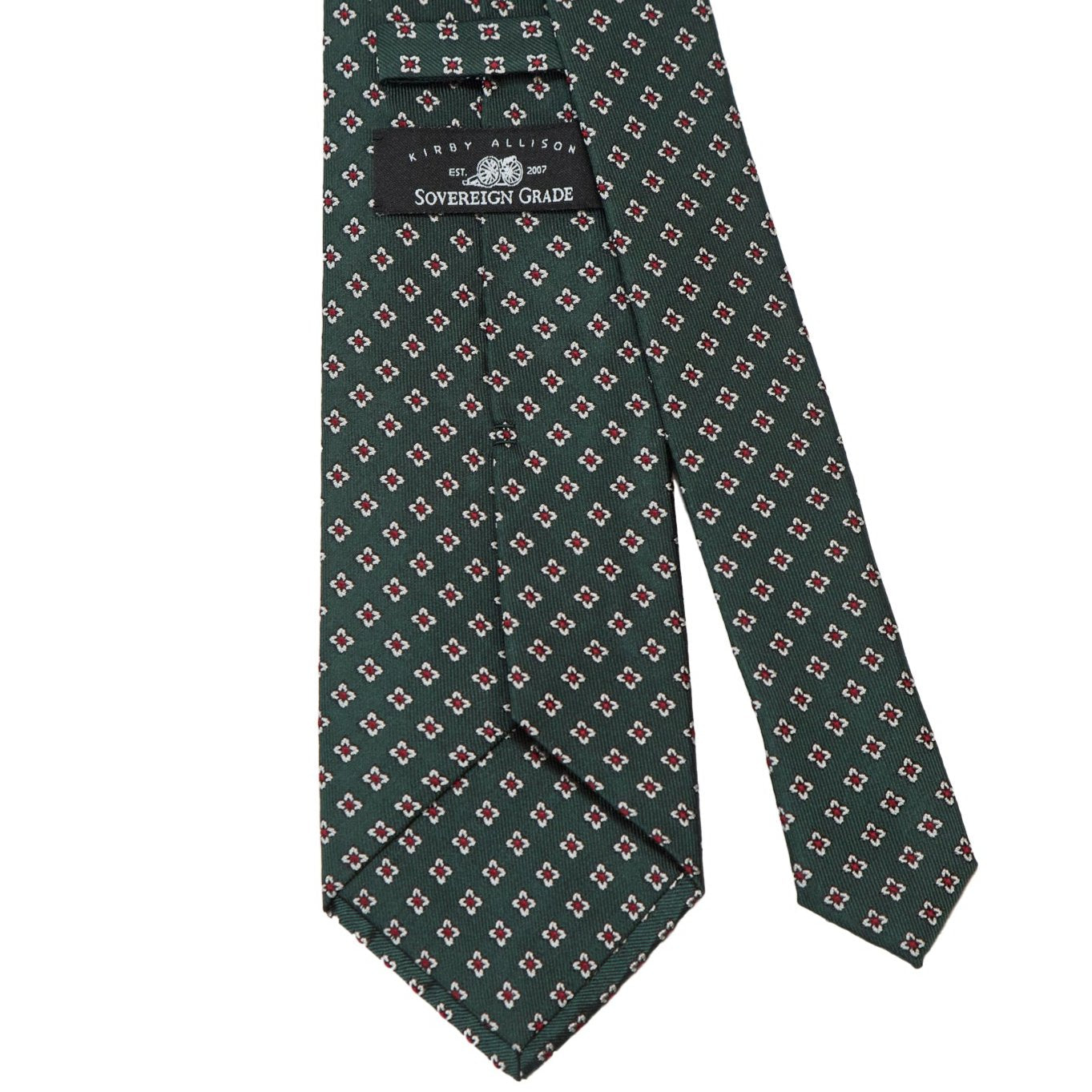 Sovereign Grade Tartan Green Jacquard Floral Tie