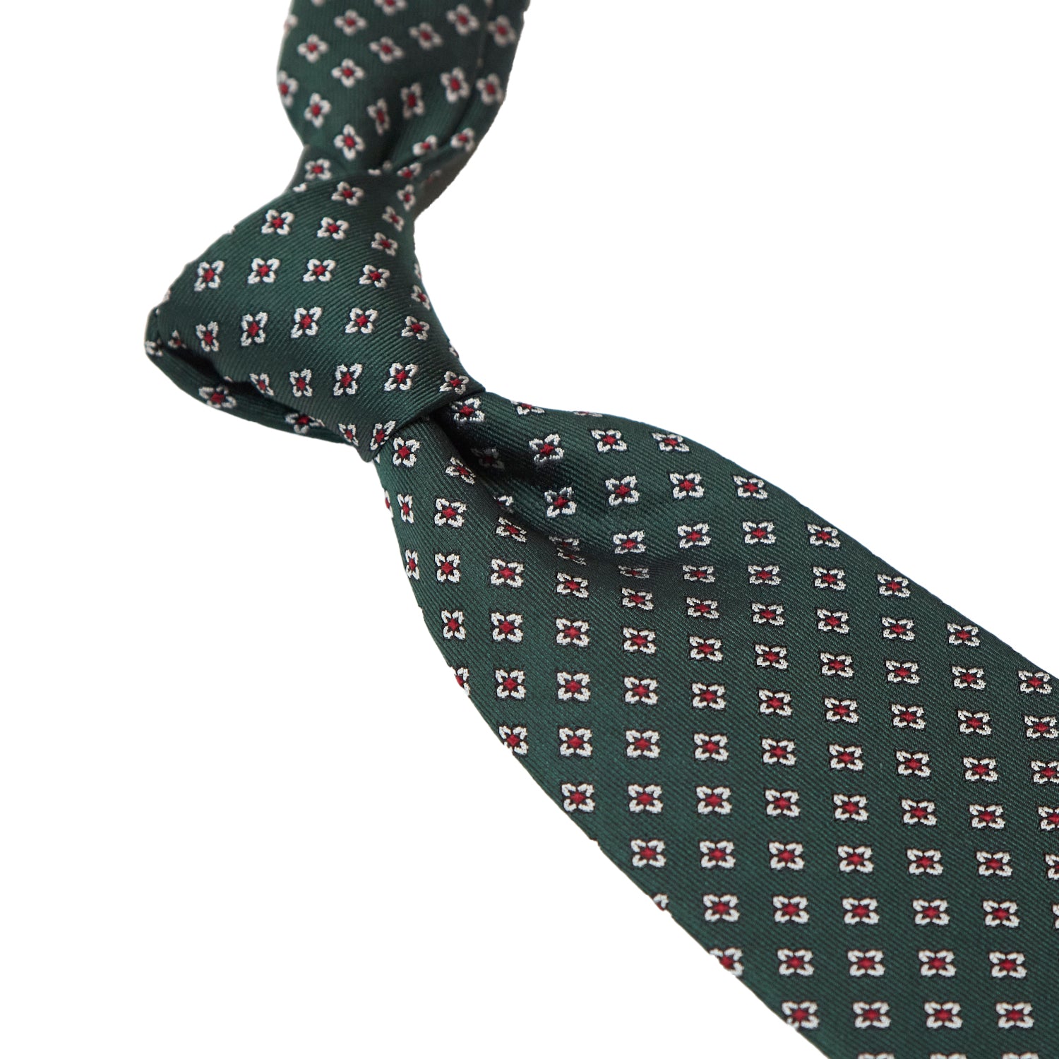 Sovereign Grade Tartan Green Jacquard Floral Tie