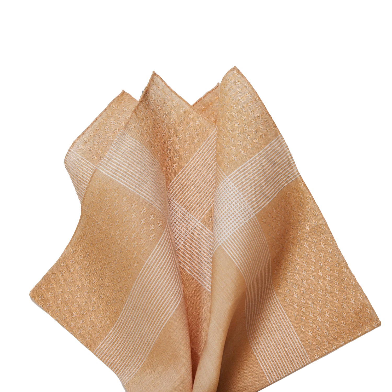 Simonnot Godard Fleur de Lys Jacquard Copper Pocket Square