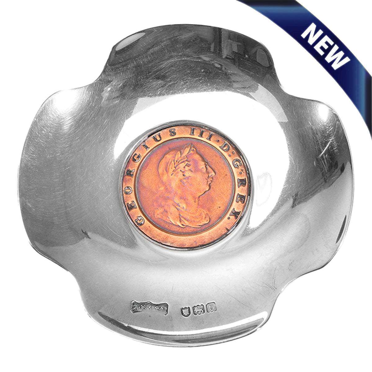 Antique Sterling Silver Penny Cigar Ashtray