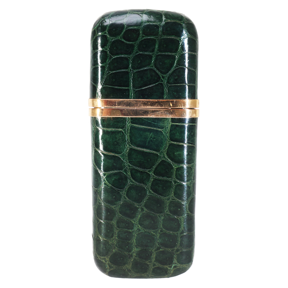 Vintage Crocodile & 18k Gold Cigar Case