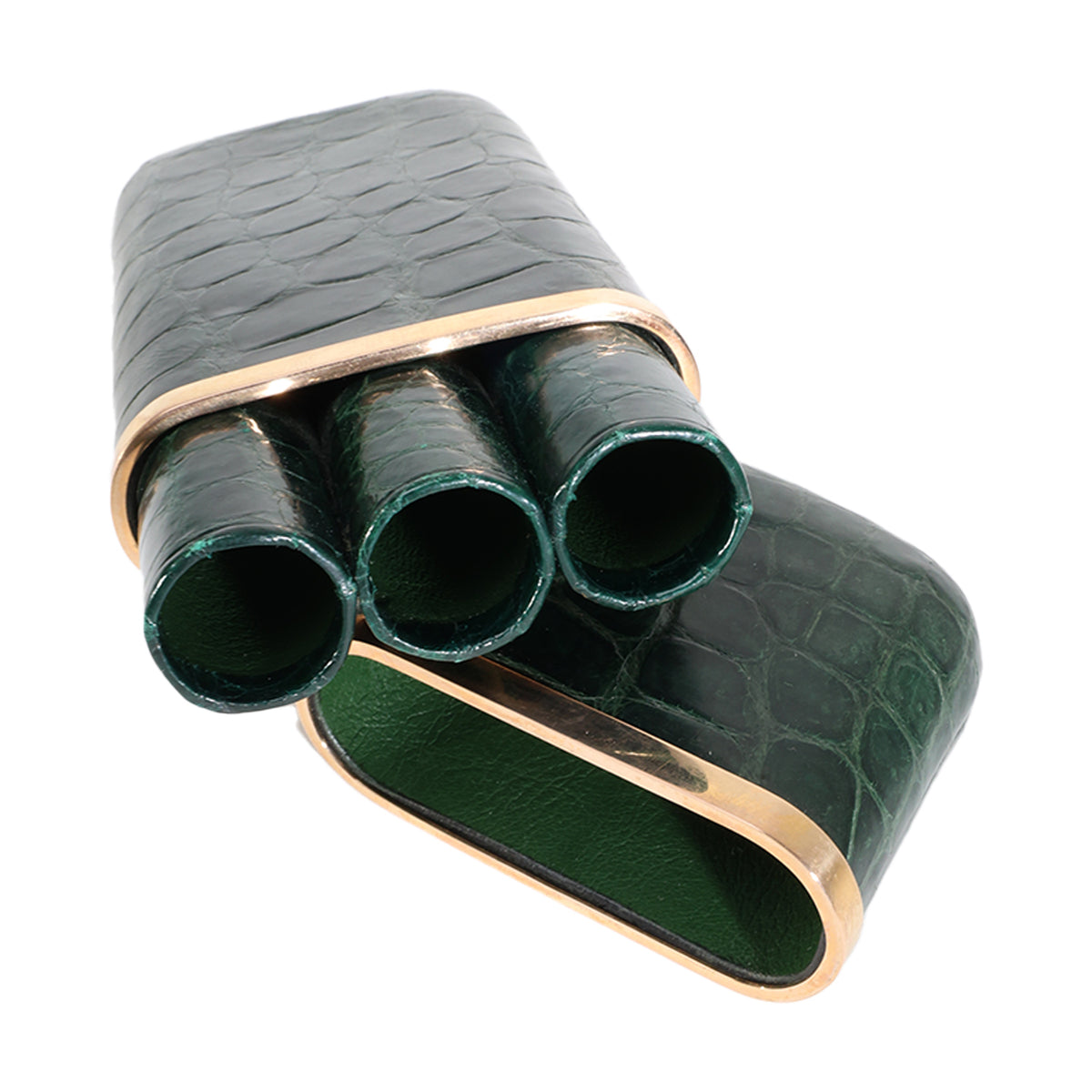 Vintage Crocodile & 18k Gold Cigar Case