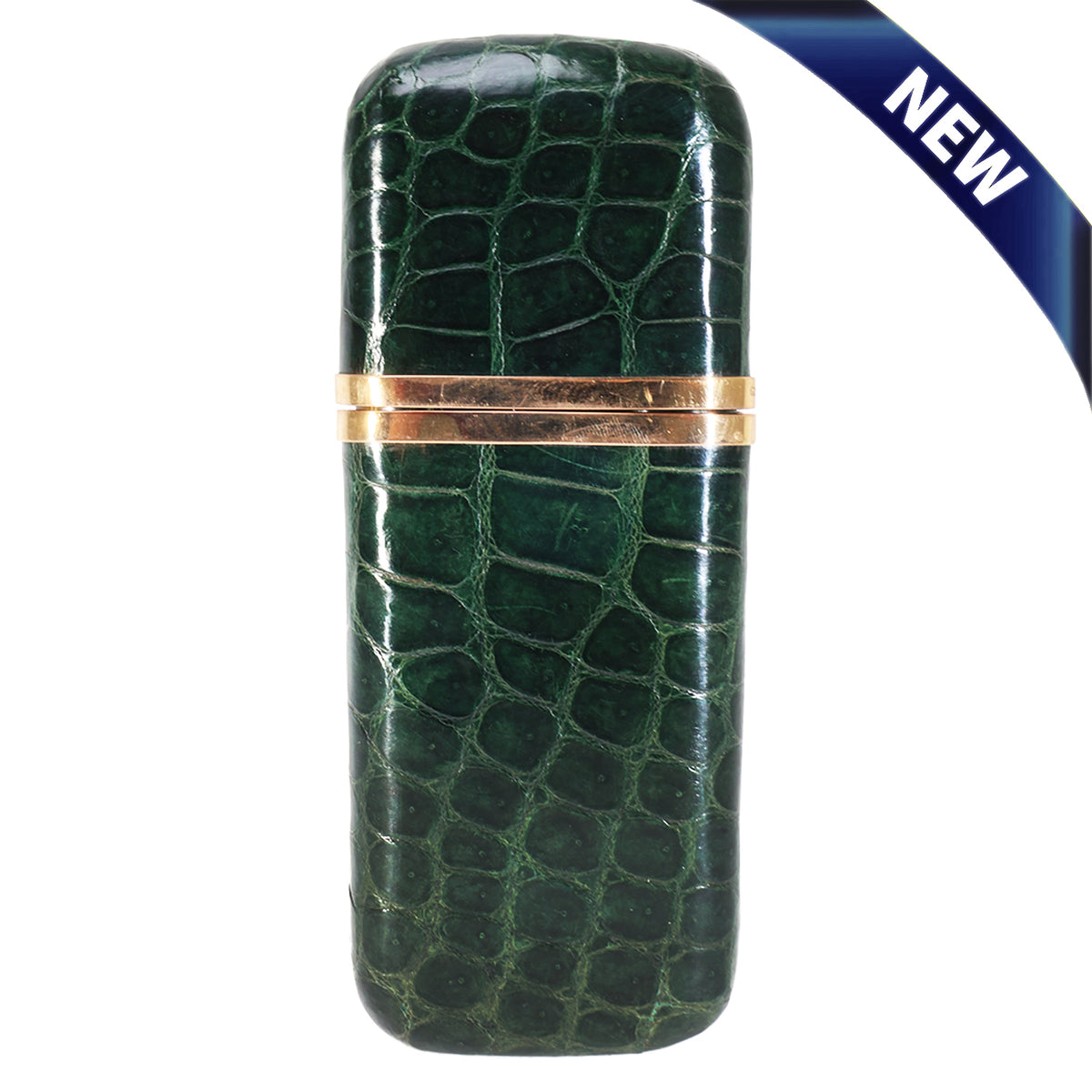 Vintage Crocodile & 18k Gold Cigar Case