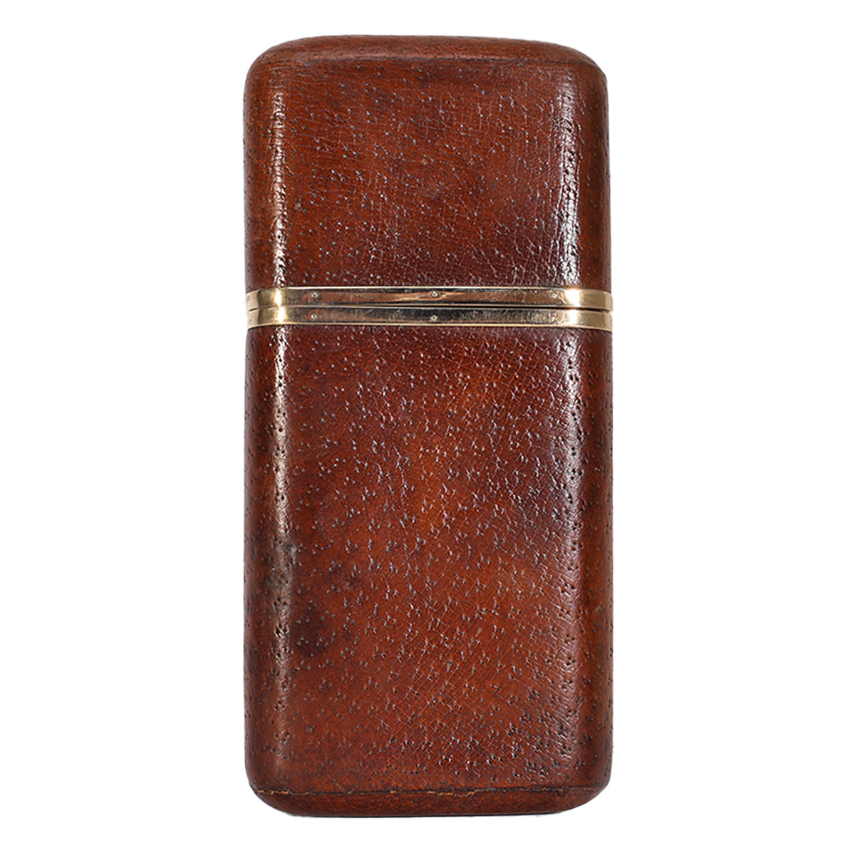 Vintage Brown & 9ct Gold Asprey Cigar Case