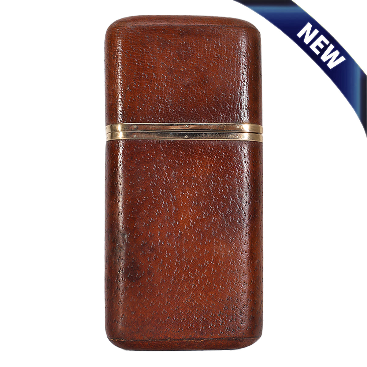 Vintage Brown & 9ct Gold Asprey Cigar Case