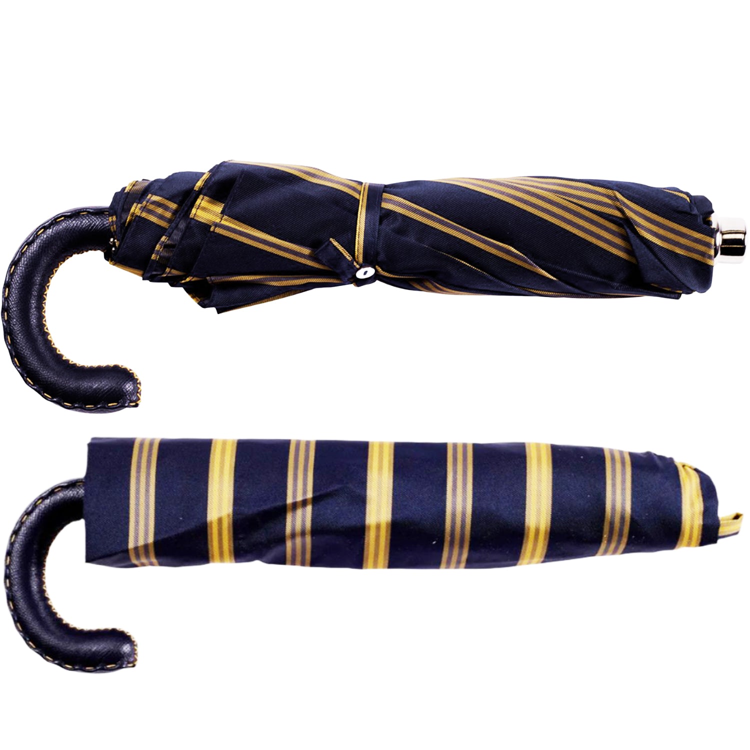 Yellow/Navy Stripe Travel with Leather Handle