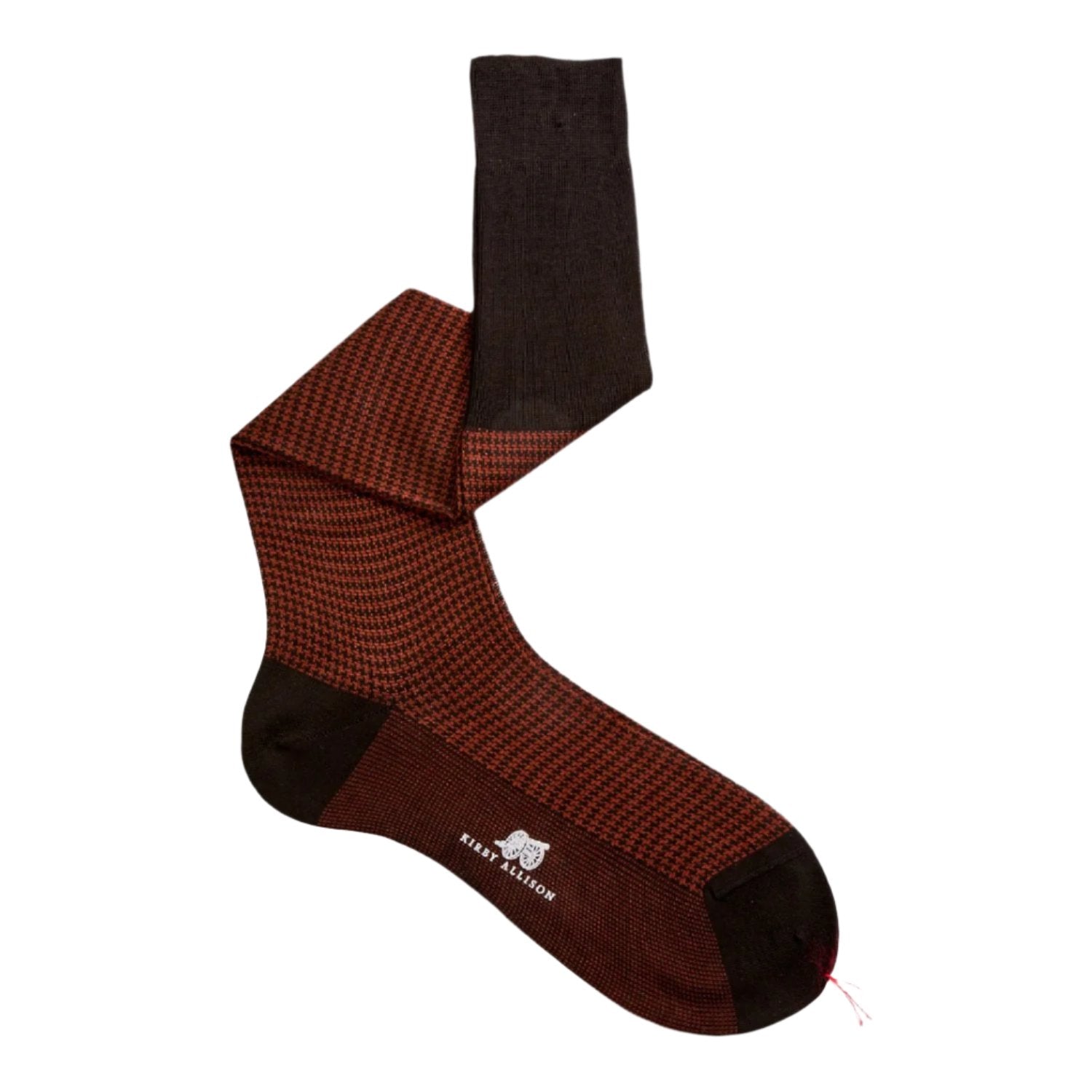 Bresciani Houndstooth OTC Cotton Dress Socks 11 / Brown