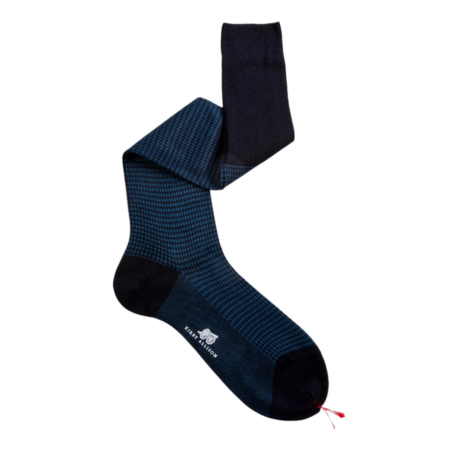 Bresciani Houndstooth OTC Cotton Dress Socks 11 / Navy Bresciani Houndstooth OTC Cotton Dress Socks 11 / Navy