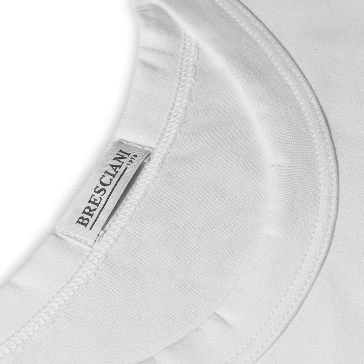 Bresciani 100% Sea Island Cotton White Knitted Round Neck T-shirt