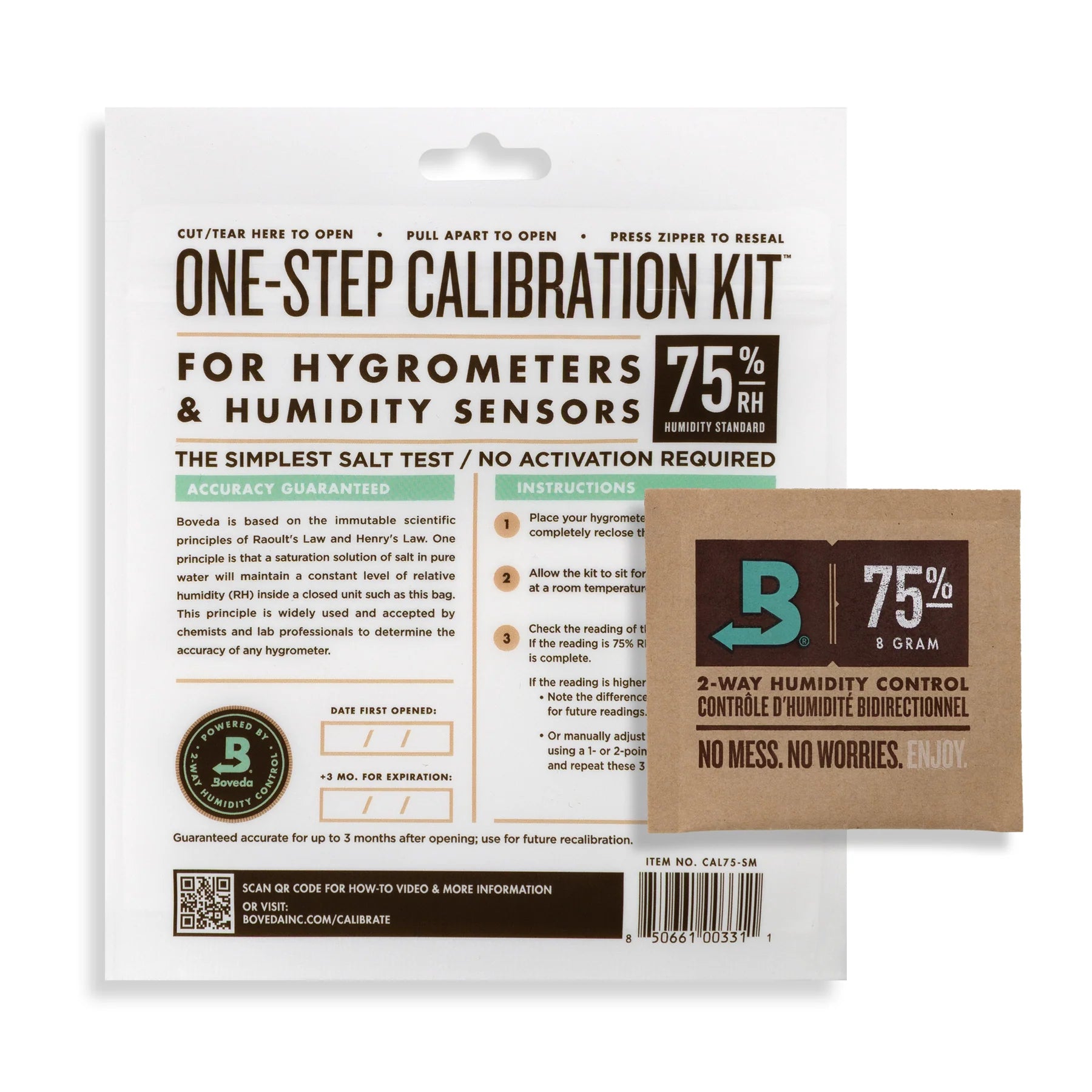 Boveda Hygrometer Calibration Kit (75% RH)