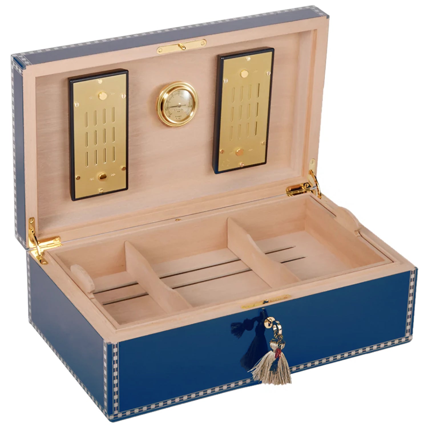 Elie Bleu Blue Sycamore Medals Humidor (200 Cigars) | KirbyAllison.com