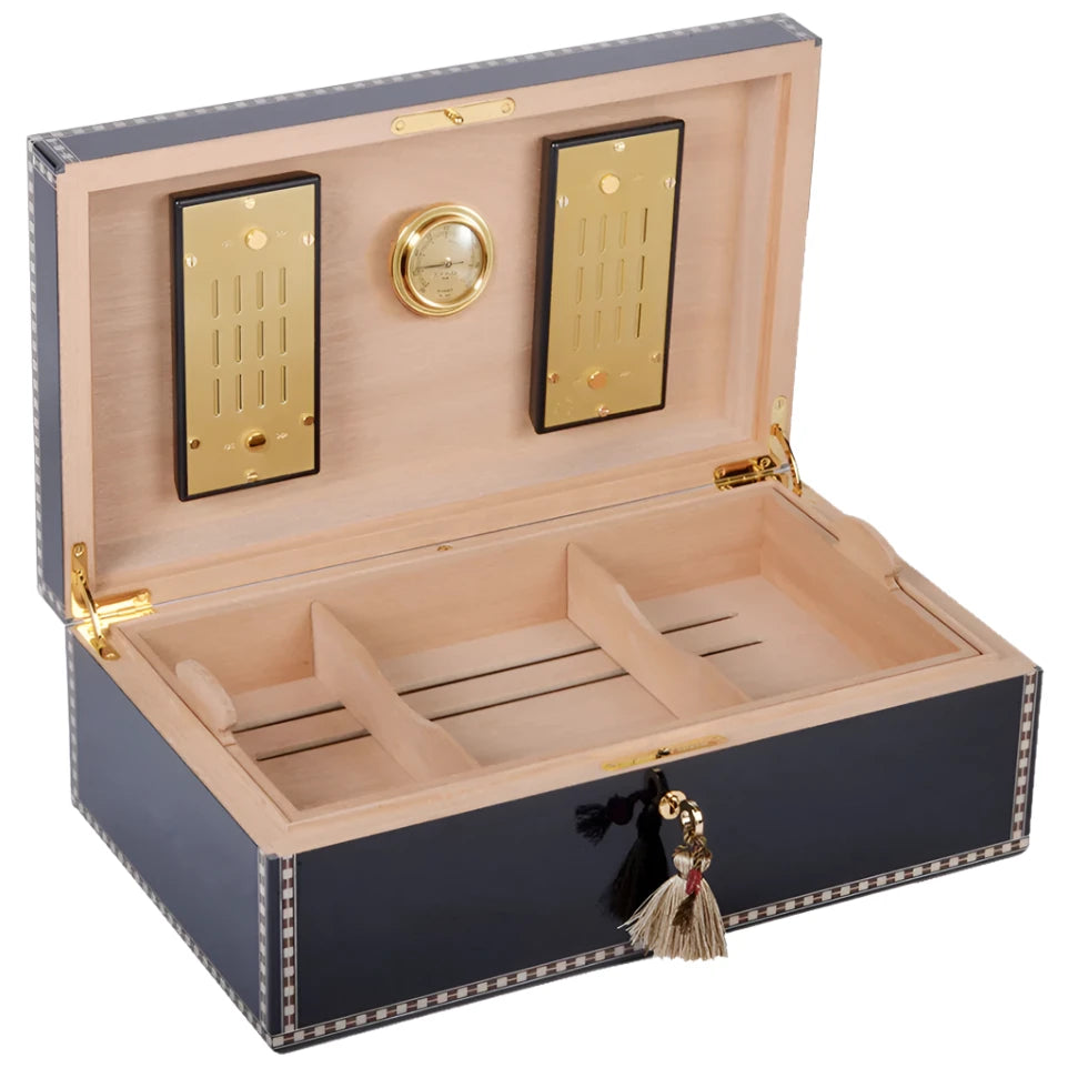 Elie Bleu Blue Sycamore Medals Humidor (120 Cigars)