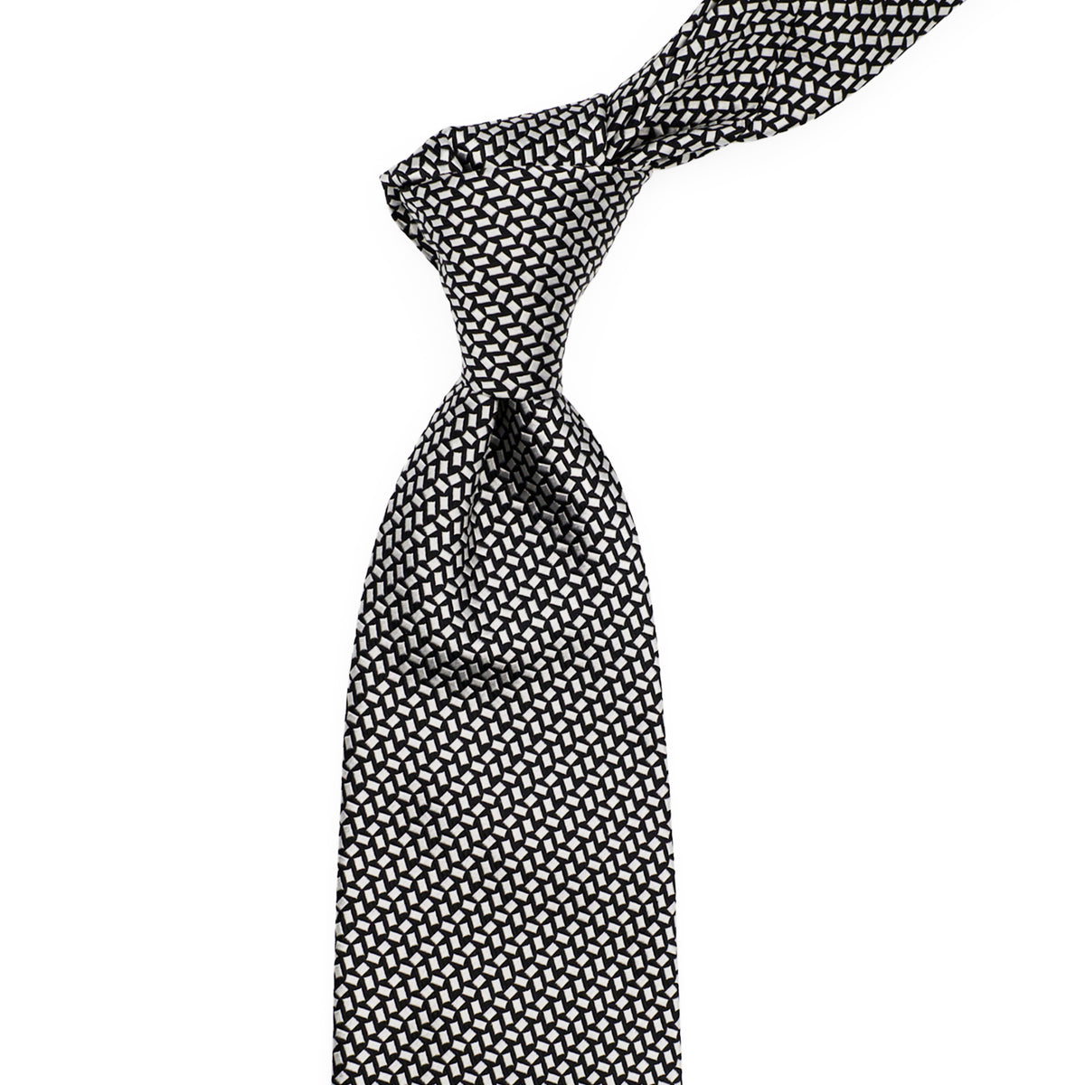 Sovereign Grade Black & Silver Repeating Rectangle Bodiam Archive Tie
