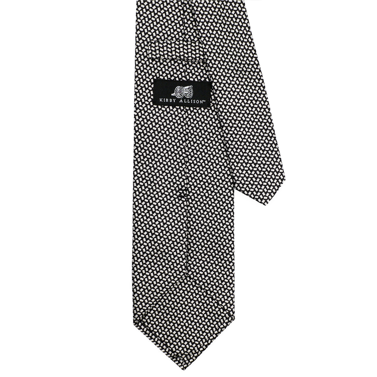 Sovereign Grade Black & Silver Repeating Rectangle Bodiam Archive Tie