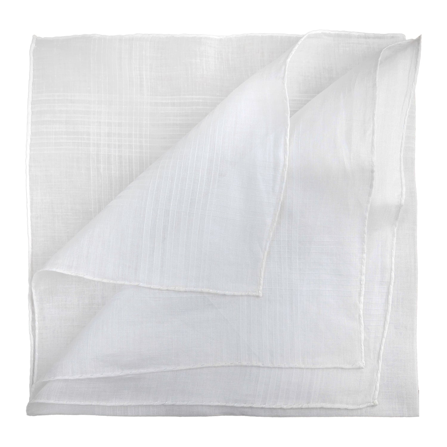 Simonnot Godard Bertry White Archive Batiste Cotton & Linen Pocket Square