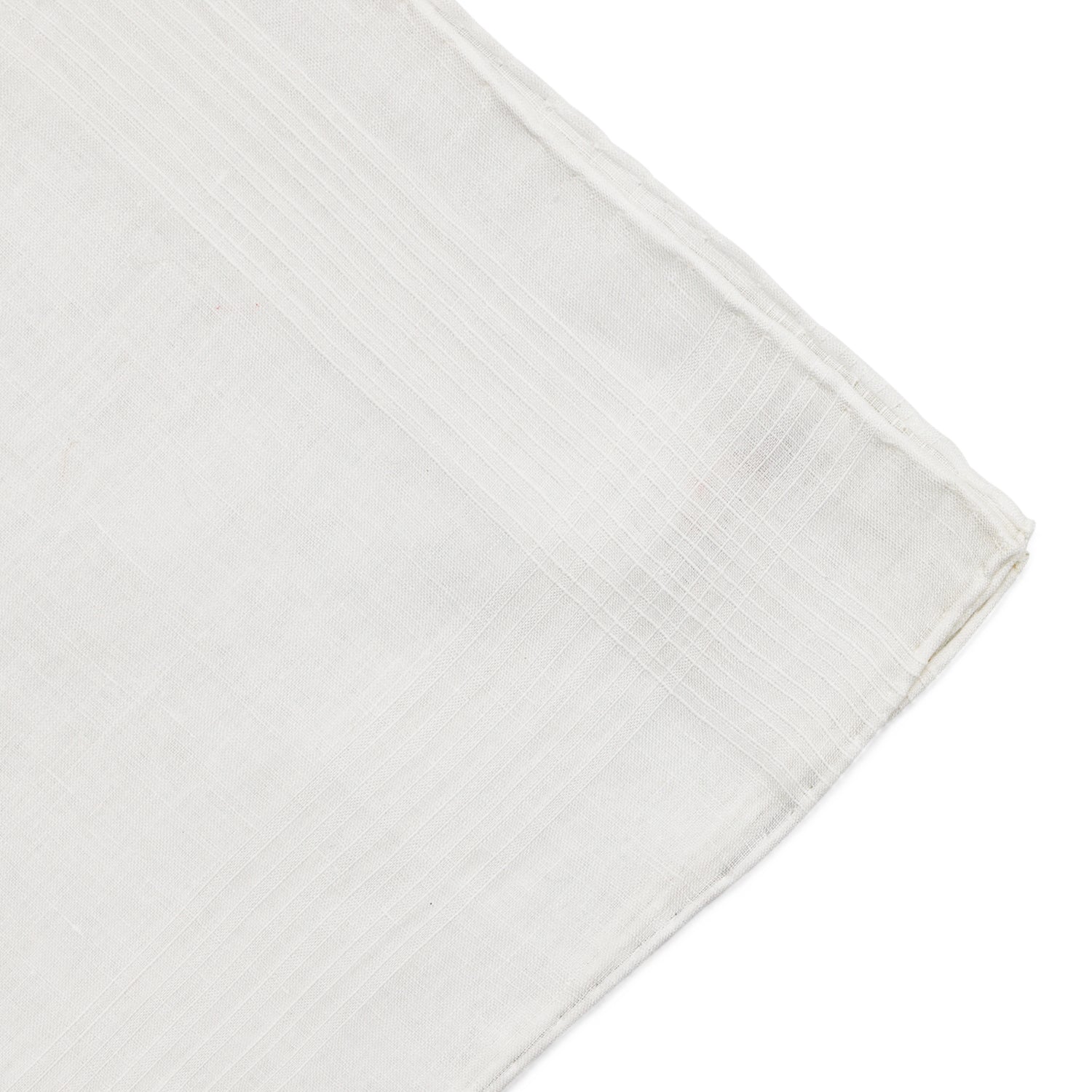Simonnot Godard Bertry White Archive Batiste Cotton & Linen Pocket Square